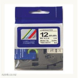 TZe-231 Black on White Label Tape 12mm, Brother P-touch TZe-231 Black on White Label Tape 12mm, Brother P-touch